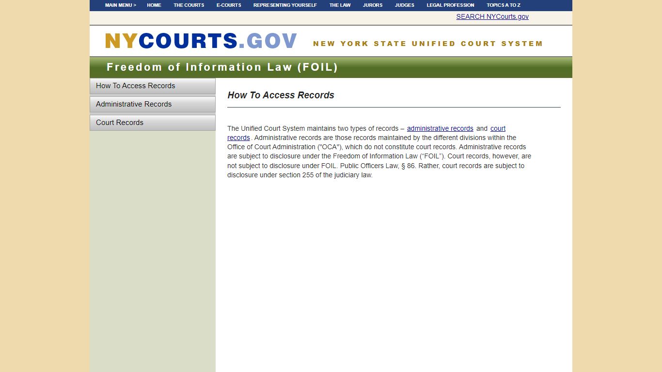 How To Access Records | NYCOURTS.GOV - Judiciary of New York